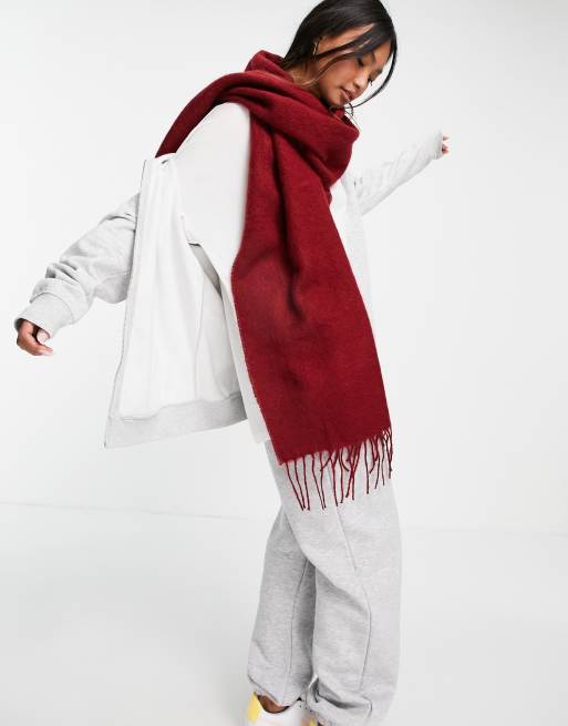 ASOS DESIGN - Sciarpa super morbida con nappe rosso profondo
