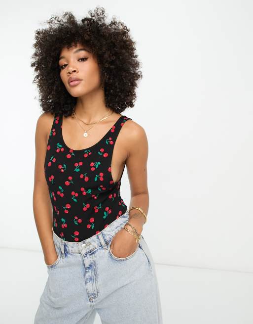 ASOS DESIGN wu tang clan license graphic bodysuit in black