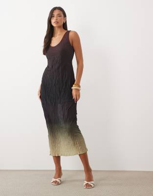Asos Design Scoop Back Maxi Dress In Animal Print