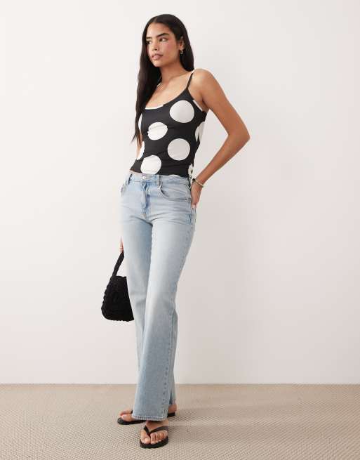 ASOS DESIGN scoop cami top in mono polka dot, 2 of 4