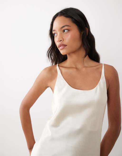 ASOS DESIGN scoop neck cami in oyster, 3 of 4