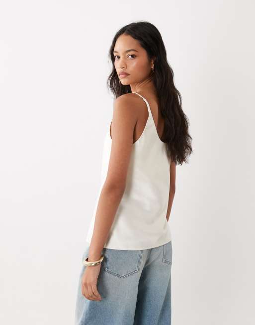 ASOS DESIGN scoop neck cami in oyster, 4 of 4