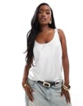[ASOS DESIGN] ASOS DESIGN scoop neck cami in satin in Cream-White 6 CREAM