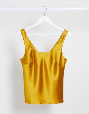 yellow satin camisole