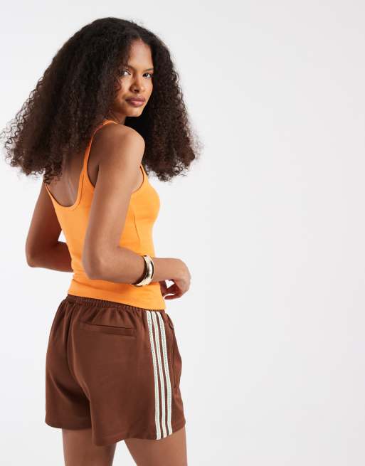 ASOS DESIGN scoop neck cami with elastic straps in orange, 4 of 4