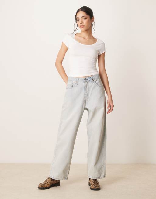 ASOS DESIGN scoop neck cap sleeve t-shirt in white
