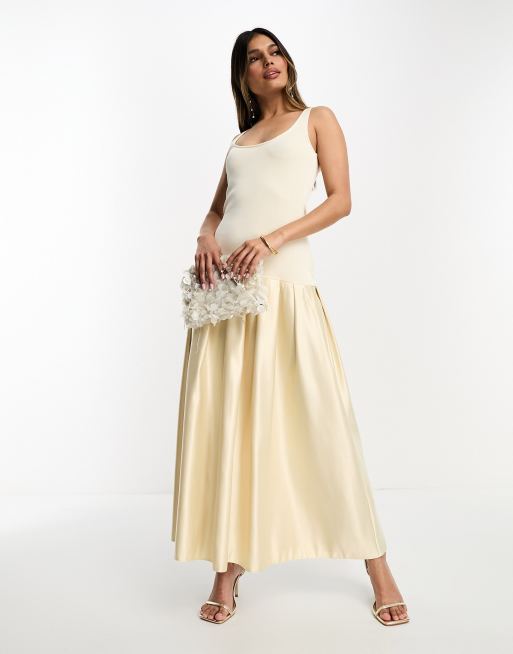 off shoulder tulle skirt mini dress in ivory Tulle Mini Dress