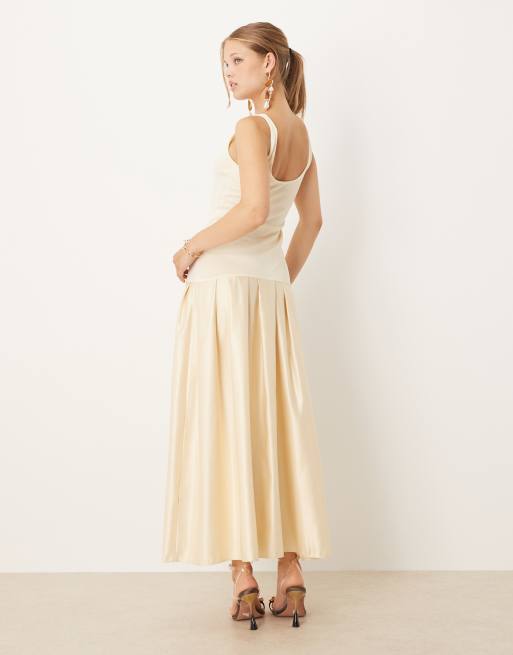 white christmas dresses Claire Midi Dress ~ Champagne Luxe Satin XXL main image 1