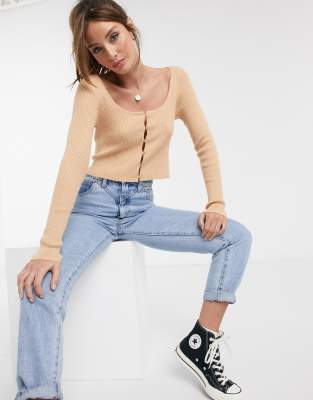 scoop neck cardigan