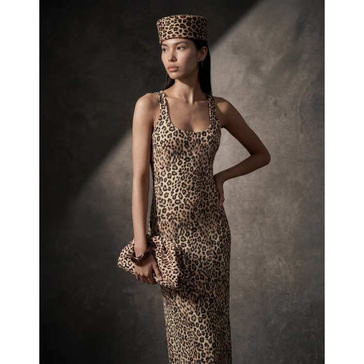 ASOS DESIGN scoop neck maxi dress in leopard print | ASOS