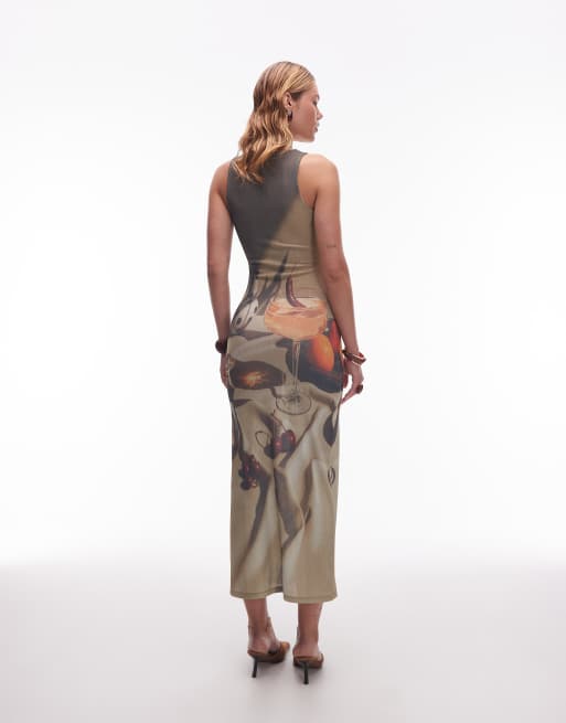 ASOS DESIGN scoop neck maxi dress in placement graphic print, 4 of 4