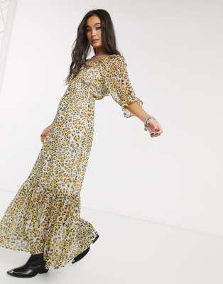 asos leopard print maxi dress