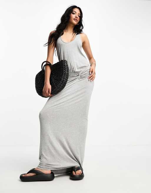 Ruched tank hot sale maxi dress