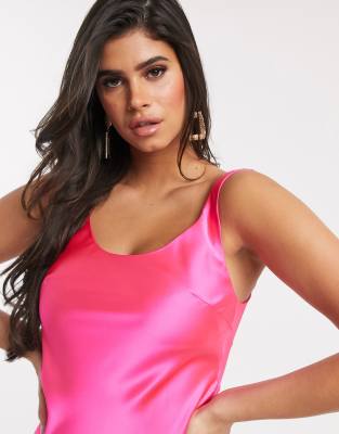 asos pink slip dress