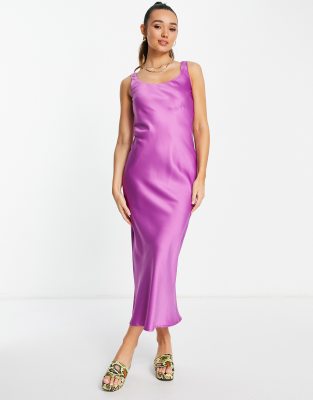 long purple slip dress