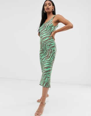 satin zebra dress