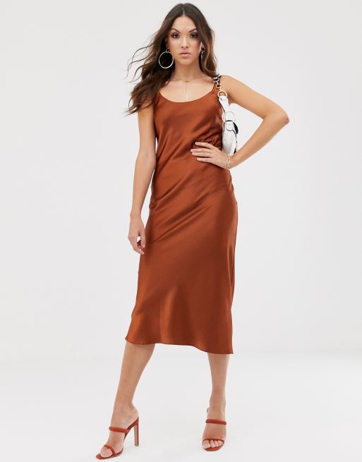 Scoop neck satin on sale dress