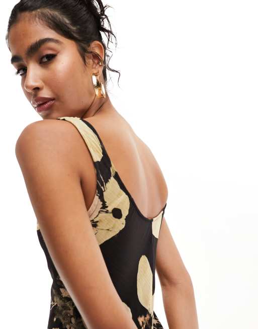 draped neck midi dress Sophisticated Satin Maxi Dress Small / Hunter Green
