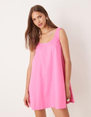 Asos Design Scoop Neck Mini Swing Dress