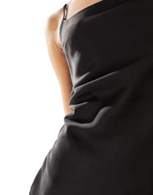 black dress aritzia ZARA. Long black satin dress with straps Tl  Hibuy market