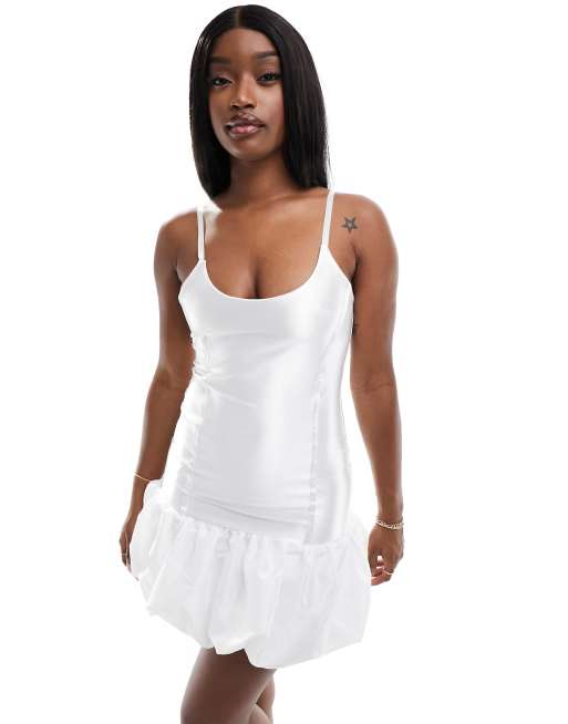 White puffball outlet dress