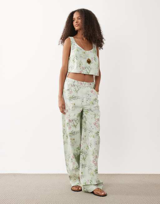 ASOS DESIGN scoop neck top in floral print (part of a set), 2 of 4