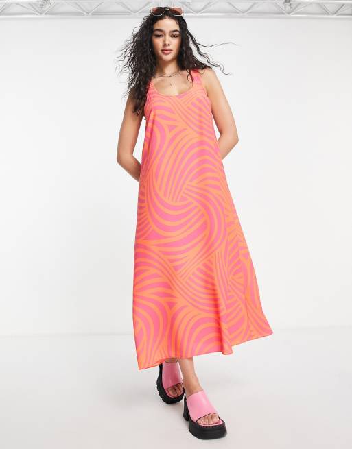 Asos pink and orange dress on sale