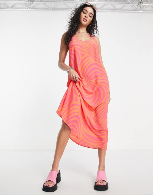 Asos pink hotsell and orange dress