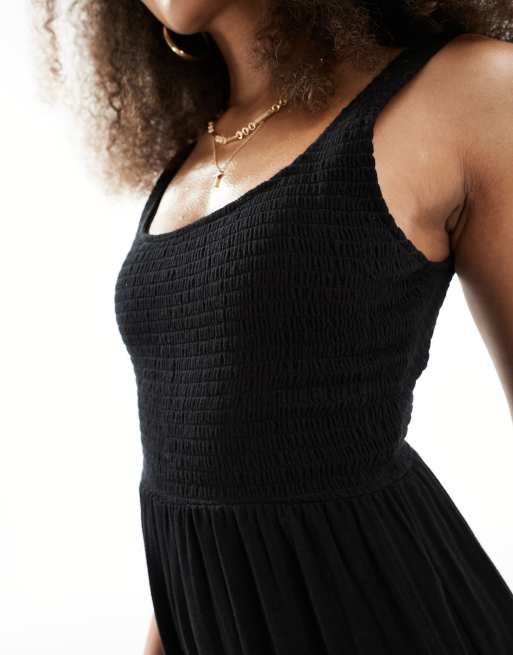 ASOS DESIGN scoop neck wide leg jumpsuit in black, 4 of 4