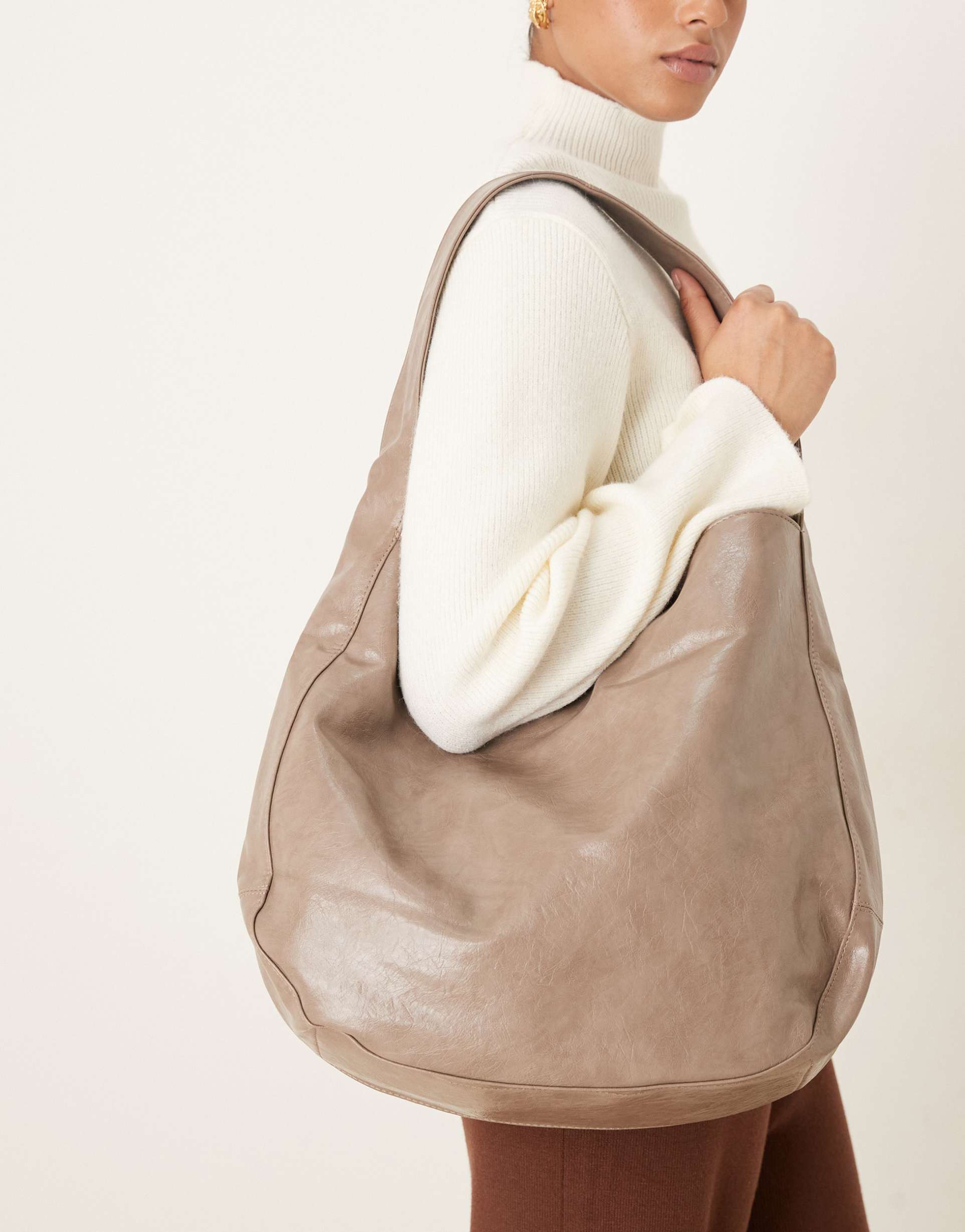 asos design scoop tote bag in gray