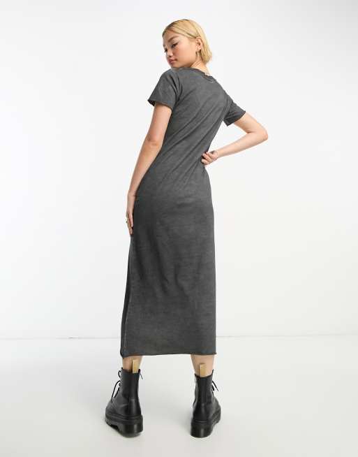 Grey t hotsell shirt midi dress