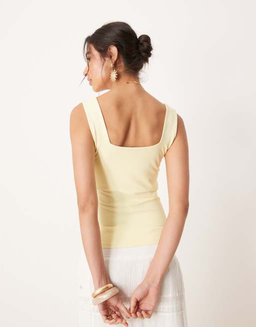 ASOS DESIGN scoop vest with bust support in buttermilk, 4 of 4