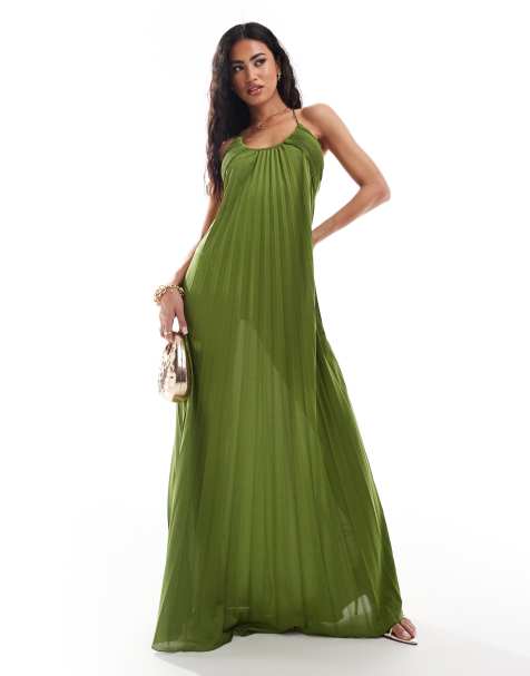 Asos green evening dress best sale