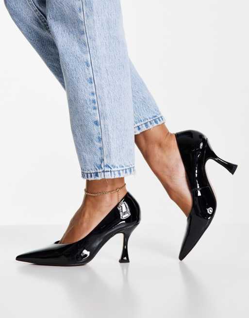 Asos black court shoes sale