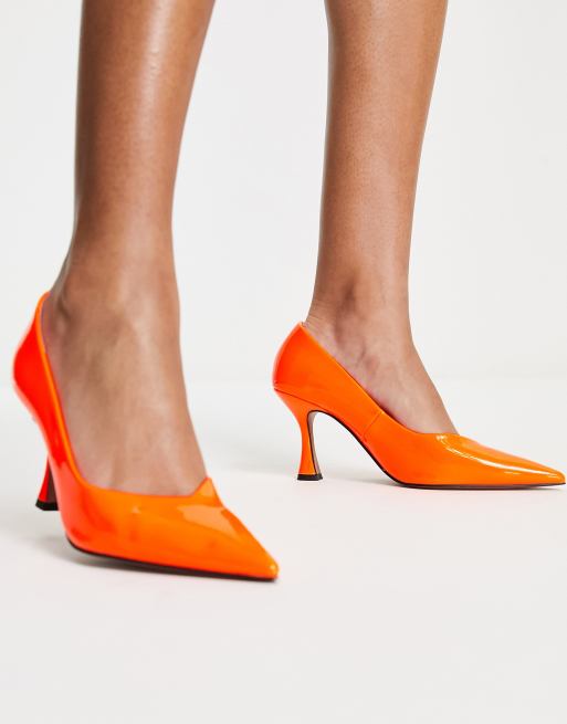 Orange heeled shoes store uk