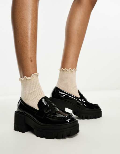 Asos heeled sale loafers