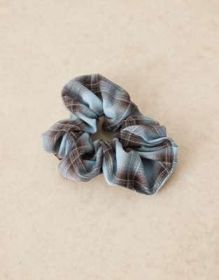 Asos Design Scrunchie In Blue