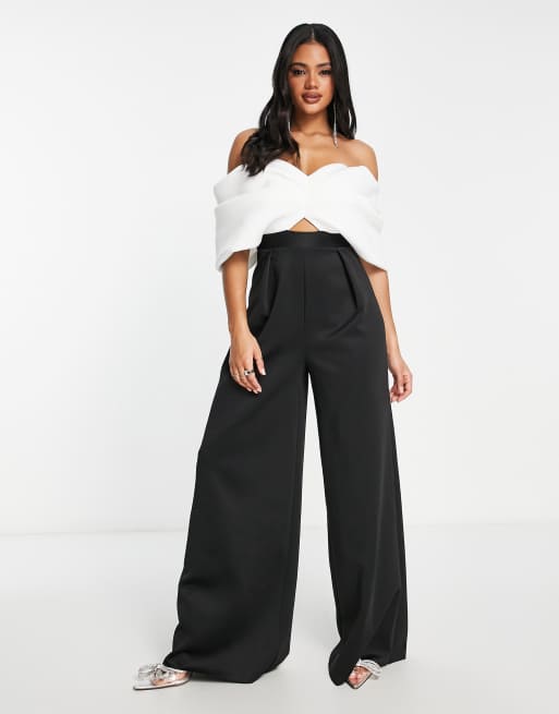 ASOS DESIGN scuba asymmetric jumpsuit mono | ASOS