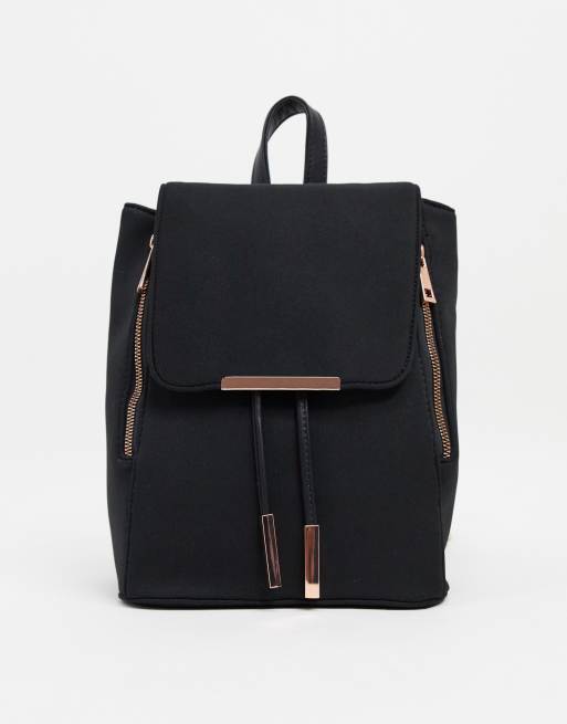 Navy Backpack - rose gold hardware