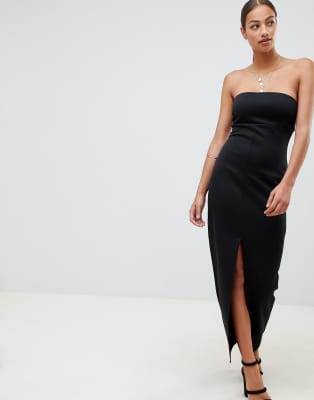 asos black strapless dress