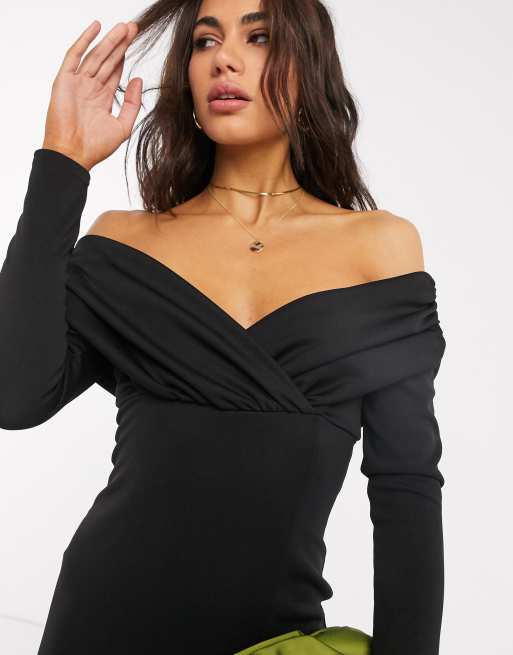 Asos black outlet scuba dress