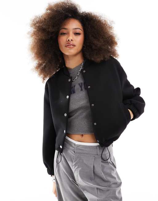 ASOS DESIGN oversized scuba jacket in navy