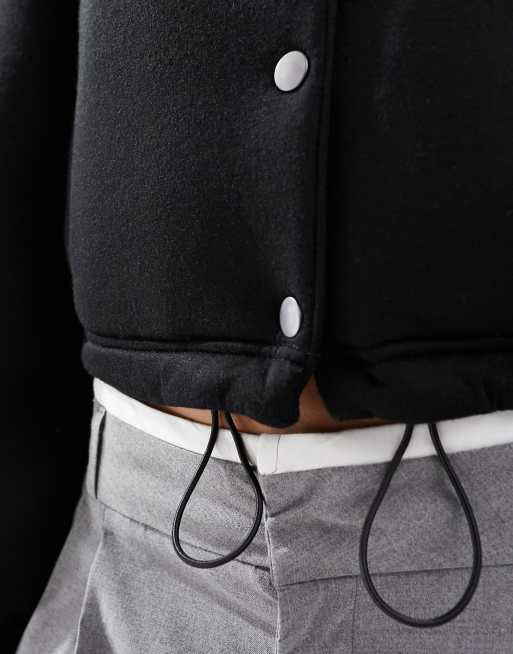 ASOS DESIGN scuba bomber jacket in black, 2 of 4