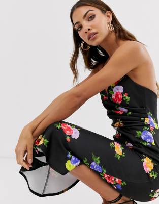 asos design velvet cami pephem midi dress