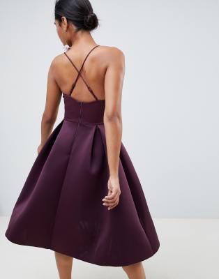 asos design scuba cami prom mini dress