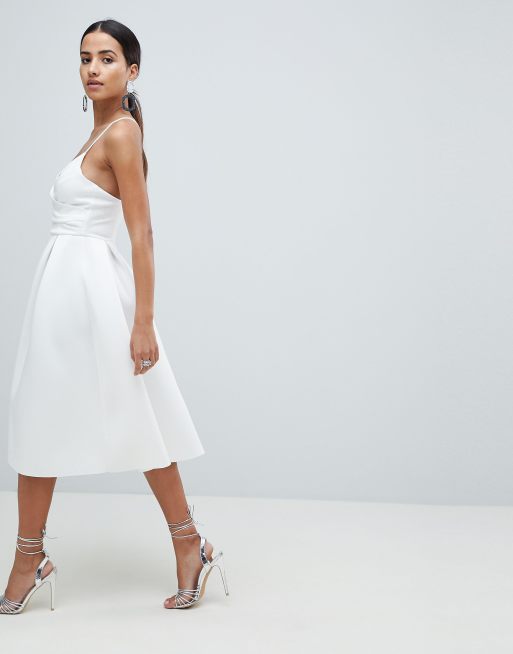 ASOS DESIGN Scuba Cami Prom Midi Dress