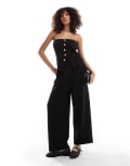 [ASOS DESIGN] ASOS DESIGN scuba cocoon pants in black (part of a set) M BLACK