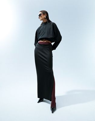 scuba column maxi skirt in black