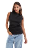 [ASOS DESIGN] ASOS DESIGN scuba corset waist tank in black S BLACK