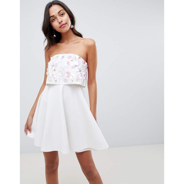 Asos design crop top shop scuba skater mini dress